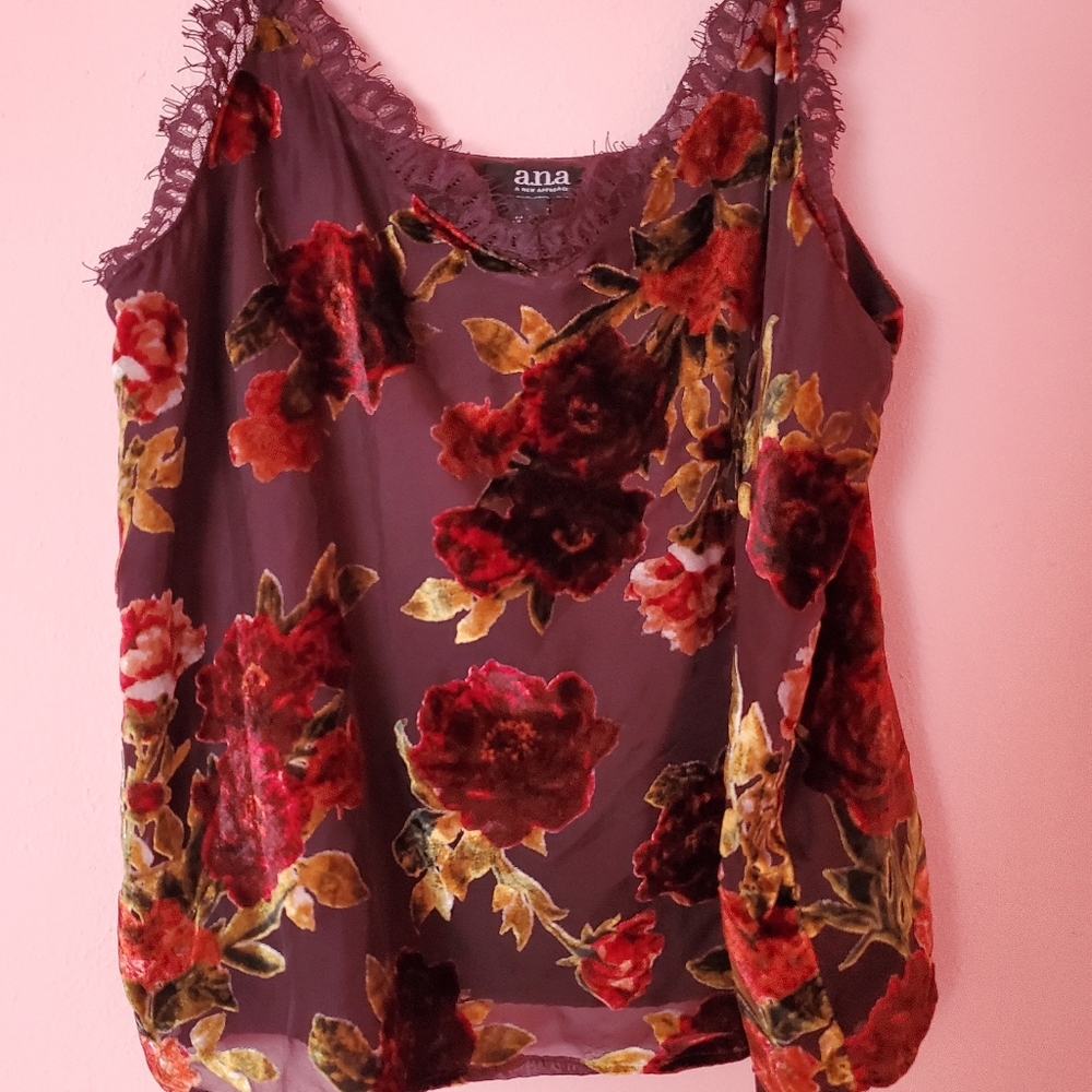Red floral camisole